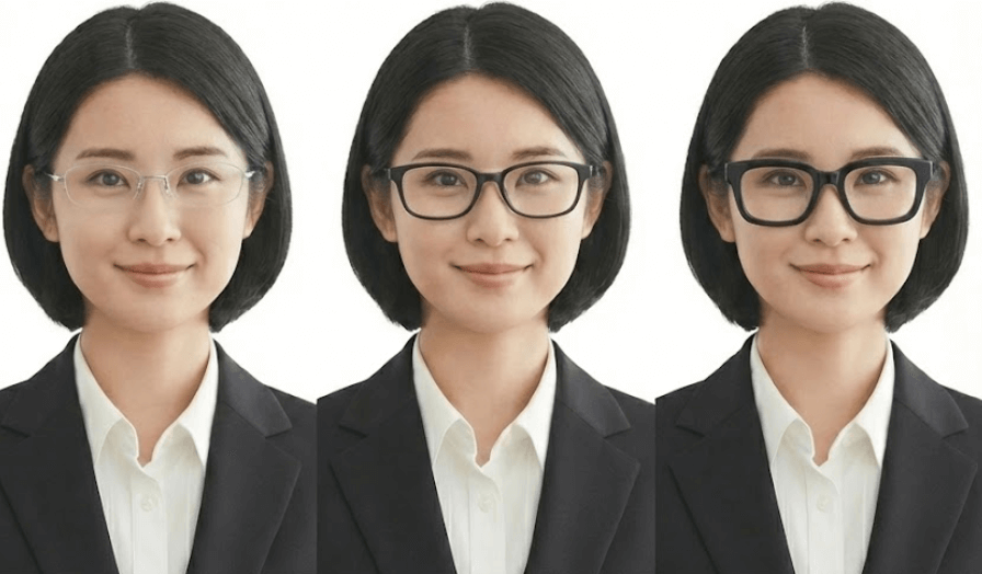 メガネの証明写真