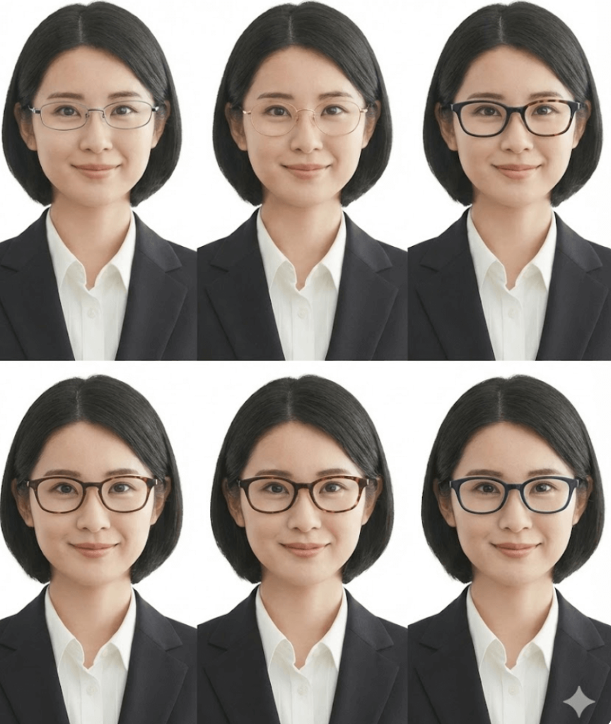 メガネの証明写真