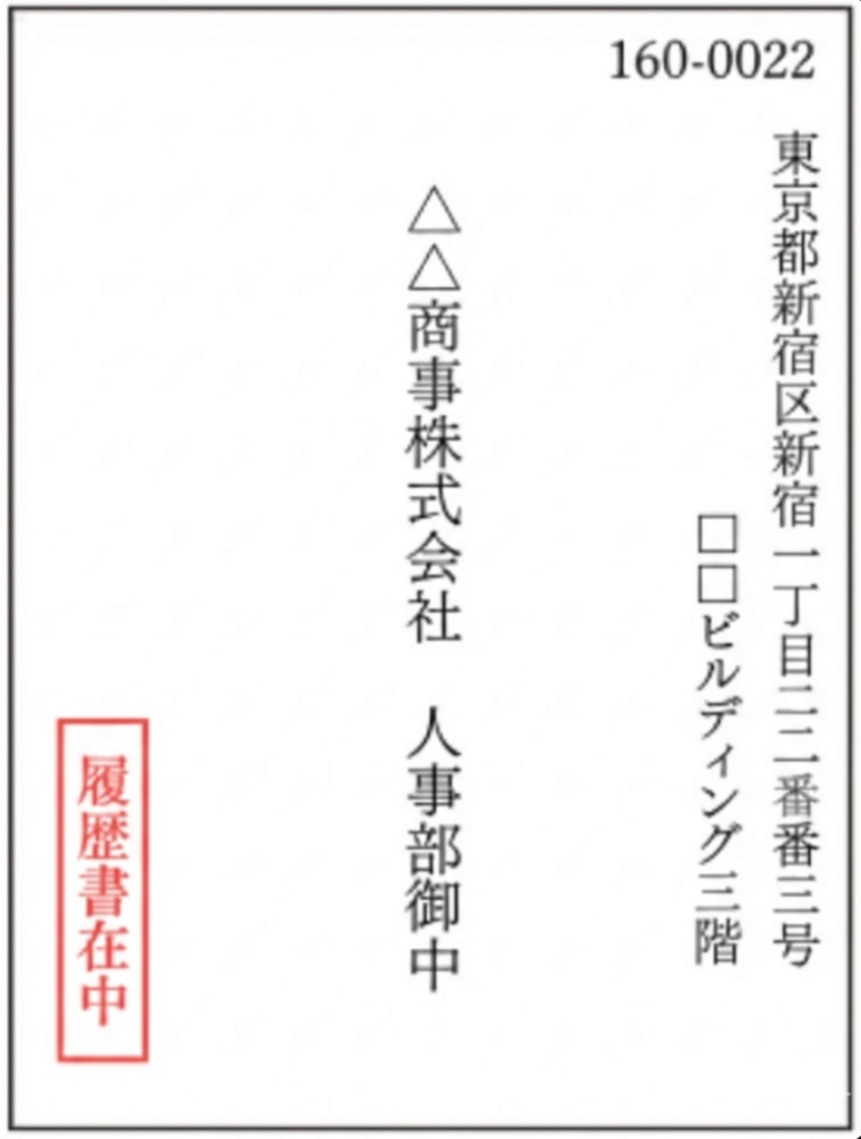 封筒の記入例