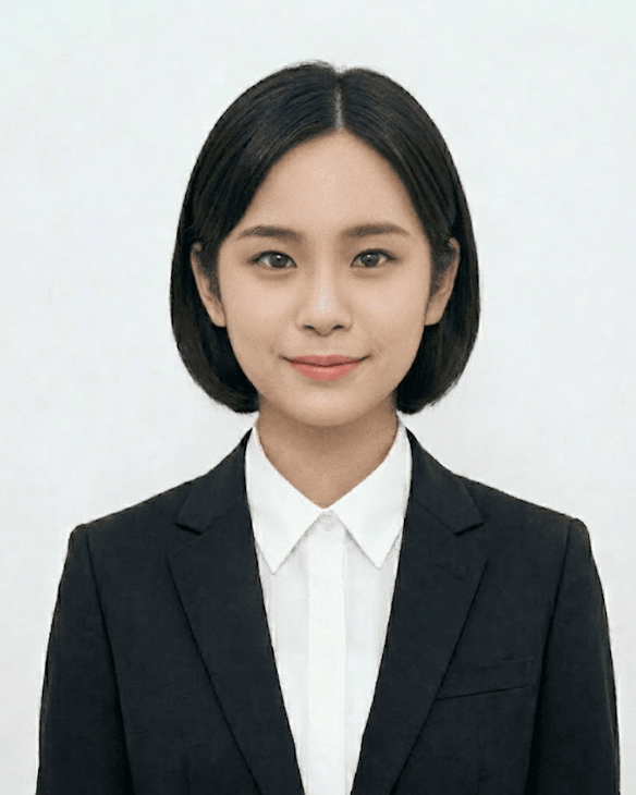 前髪ぱっつん女性